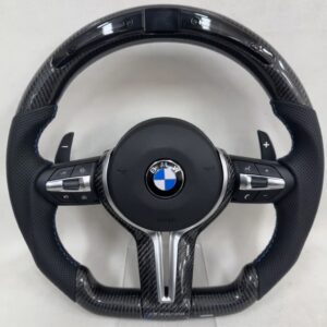 BMW carbon fiber steering wheel with LED lights, compatible with 1 2 3 4 5 6 7, X1 X2 X3 X4 X5 X6F/E chassis models