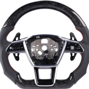 Custom Forged Carbon Fiber Perforated Leather Steering Wheel for Audi A3 A4 A5 A6 Q3 Q5 RS Models