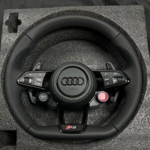 The exclusive multi-function leather steering wheel for Audi RS series，Suitable for mainstream mass-produced models such as Audi A3, A4L, A6L, Q3, Q5L, etc.