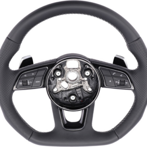 Custom Perforated Leather Sport Steering Wheel with Aluminum Paddle Shifters for Audi A3 A4 A5 A6 Q3 Q5 RS Models