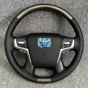 Toyota Wood Grain Multi-Function Leather Steering Wheel，Common compatible models include Toyota Camry, Highlander, RAV4, Prado, etc.