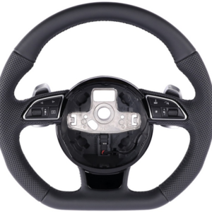 Custom Perforated Leather Sport Steering Wheel with Aluminum Paddle Shifters for Audi A3 A4 A5 A6 Q3 Q5 RS Models